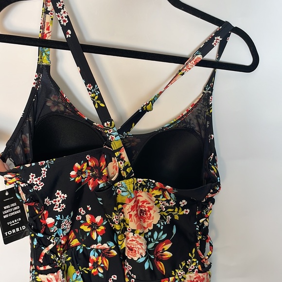 Torrid 2 SHORT LENGTH SIDE TIE SWIM DRESS - FLORAL - Picture 12 of 13